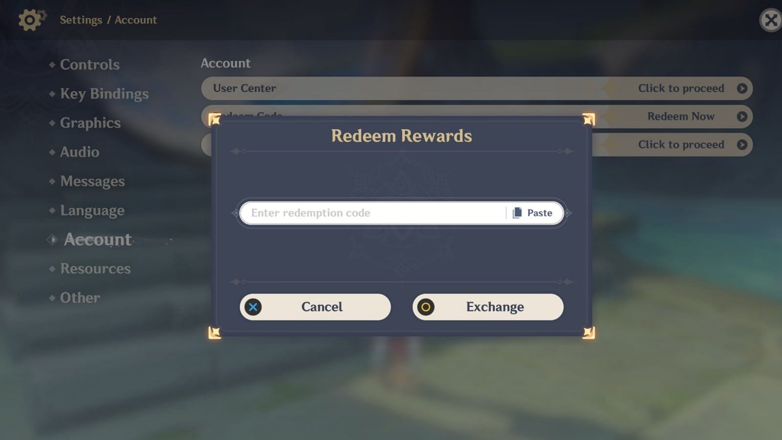 Here's how to redeem the livestream codes in-game (Image via HoYoverse)